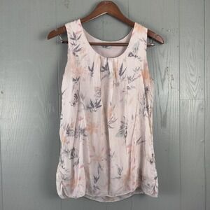 Elena Baldi Blouse Womens S All Silk Floral Pastel Sleeveless Fairy Flowy Pretty